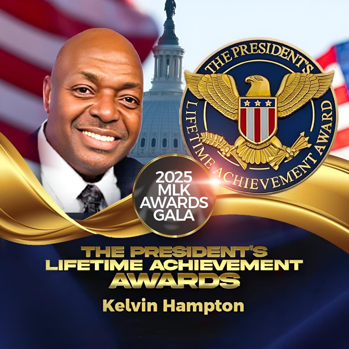 Kelvin Hampton recibe el Premio Presidencial al Logro de Vida 2025 por su impacto comunitario