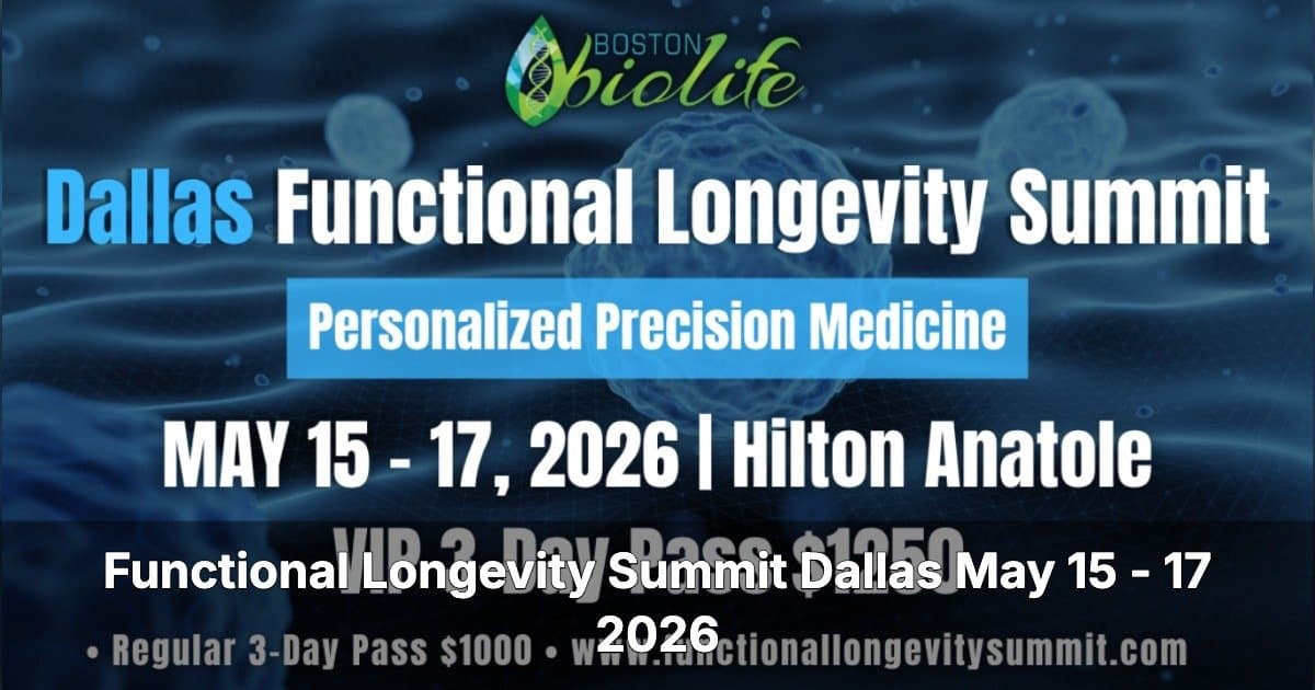 Functional Longevity Summit Dallas 2026 to Bridge Clinical Innovation with Practical Implementation