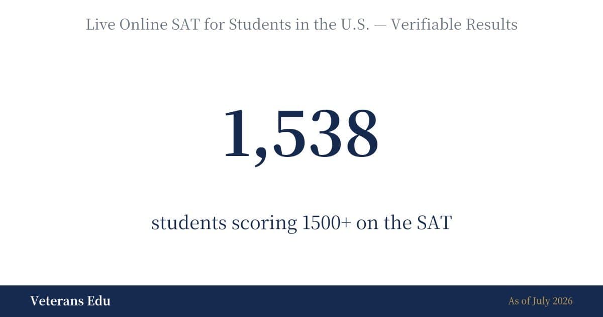 Veterans Edu Expande sus Clases de SAT en Vivo por Internet a los Husos Horarios de EE. UU. para Estudiantes Coreanos en el Extranjero