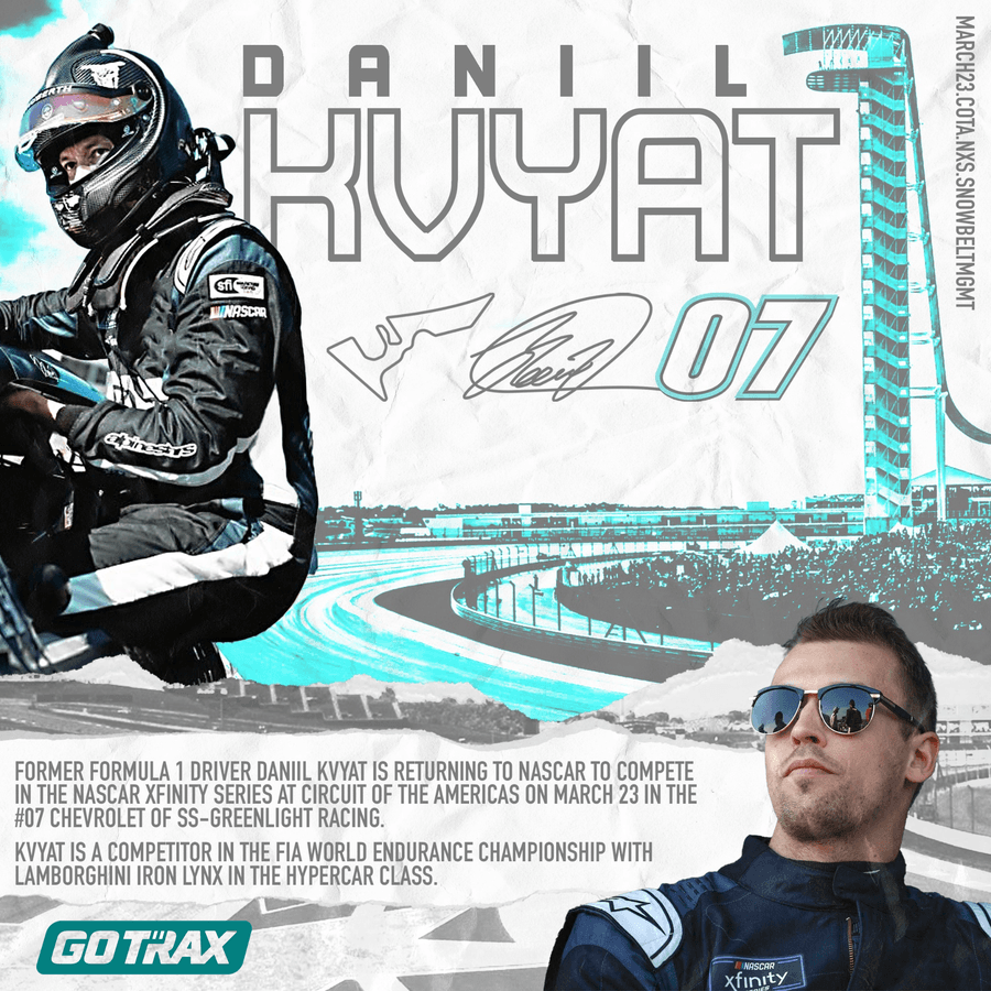 GOTRAX se asocia con Daniil Kvyat para la carrera de la Serie NASCAR Xfinity en el Circuito de las Américas